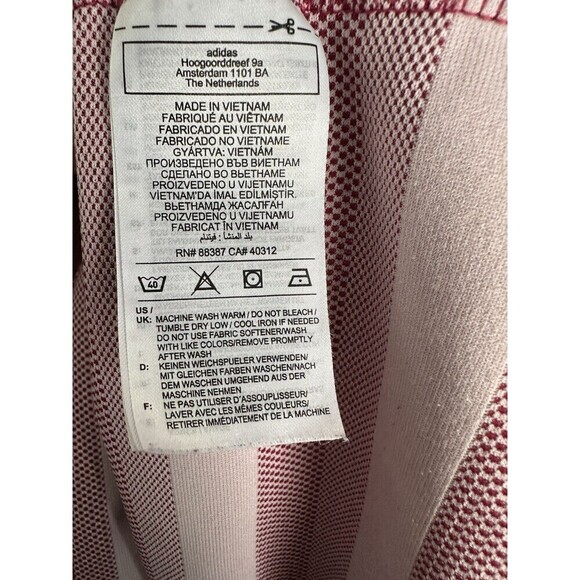 Adidas Polo Shirt Men's 2XL Dark Red Striped Golf Performance Short Sleeve Logo - Picture 4 of 7